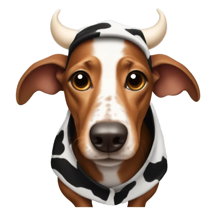 dachshund in a cow costume sticker