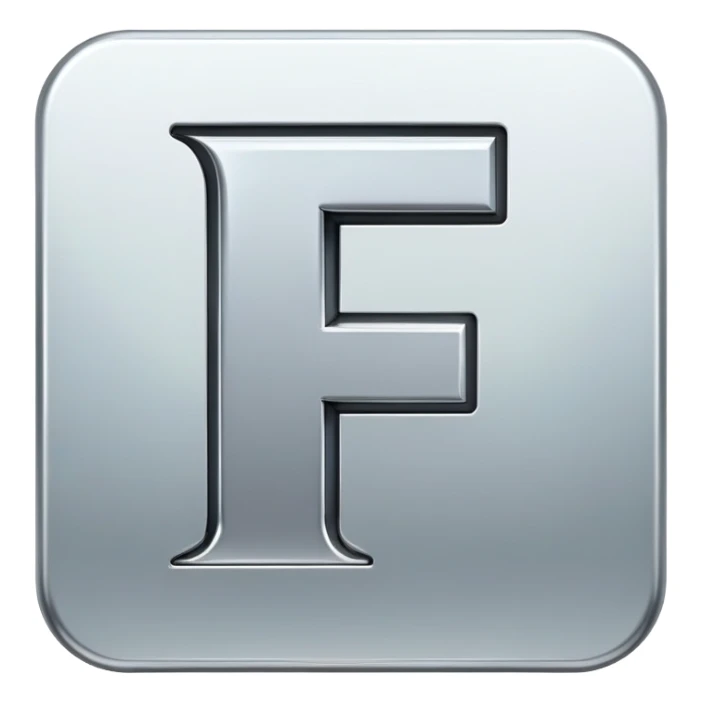 Font setting icon with letter F sticker