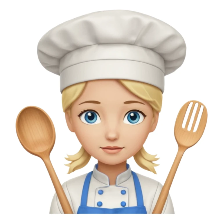 Blonde blue eyed female chef sticker