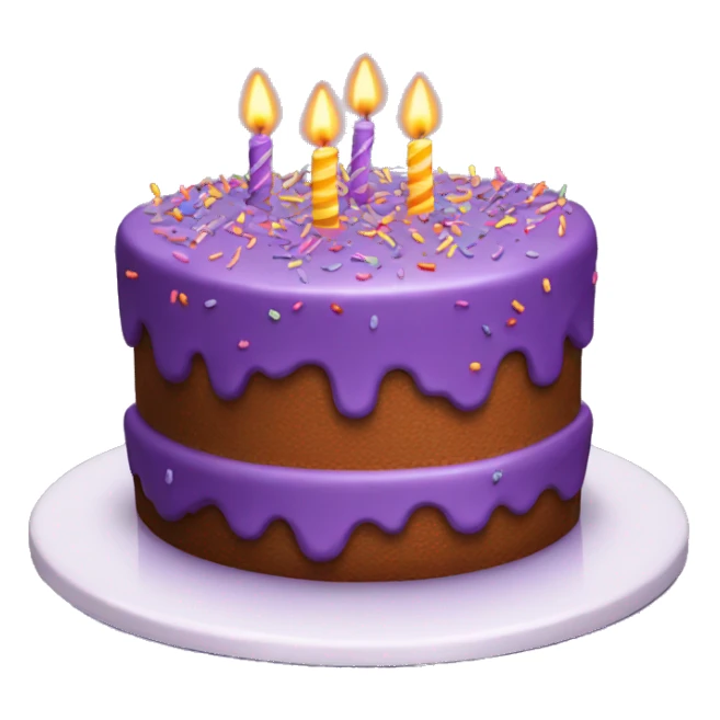 Purple birthday cake with sprinkles  sticker