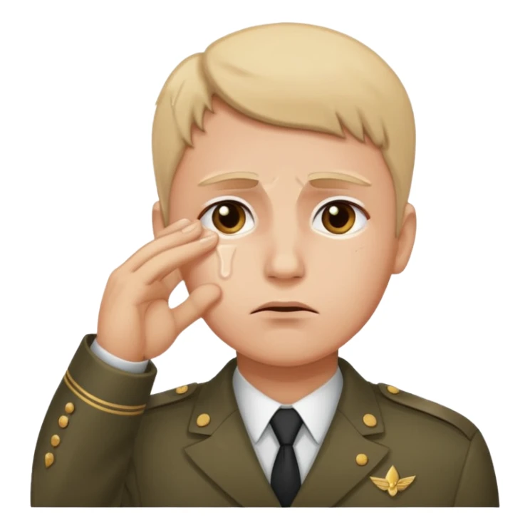 Salute with tear coming out eye sticker