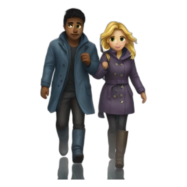 Walking in the rain with my gf sticker