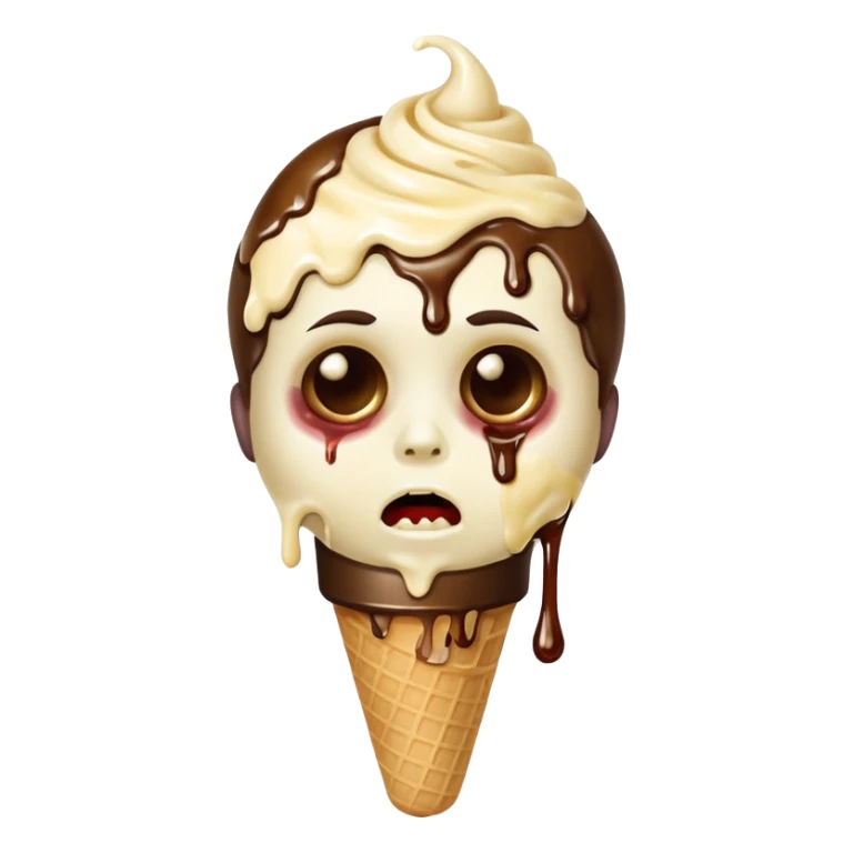 Zombie ponda eating icecream  sticker