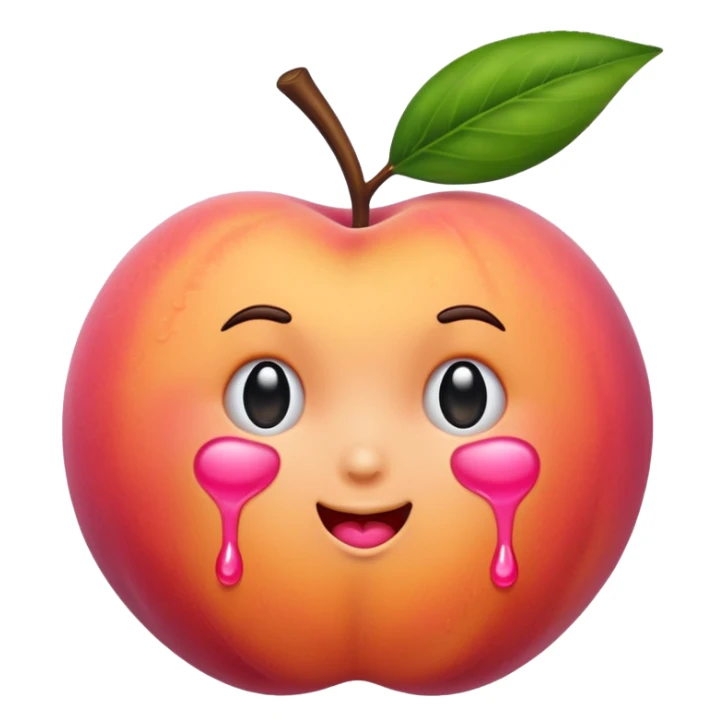 dripping peach emoji which looks like butt sticker