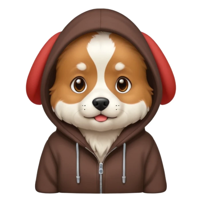 Dog wearing a hoodie sticker