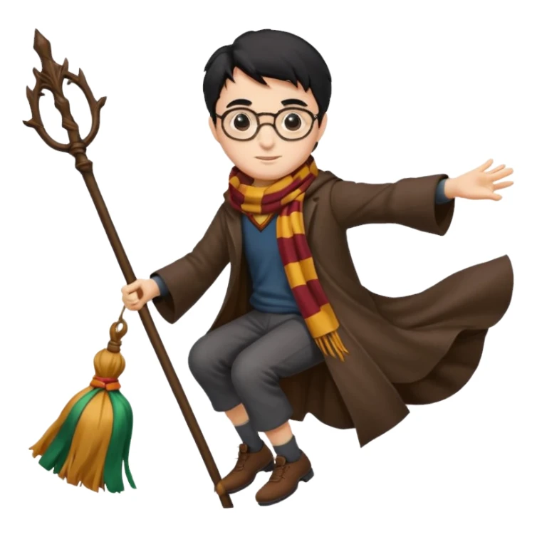 Harry potter riding on a broomstick sticker