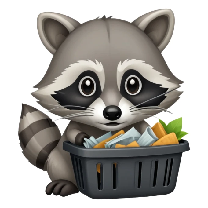 Raccoon eating trash sticker