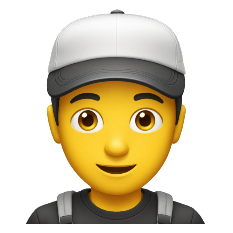 Niño blanco saludndo con gorra amarilla sticker