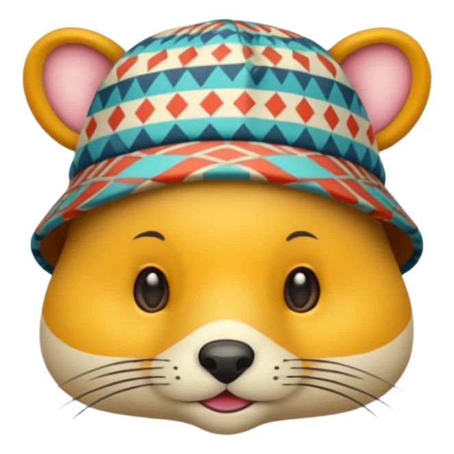 animal wearing patterned hat  sticker