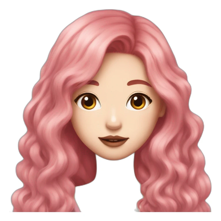 Blackpink rose red hair sticker