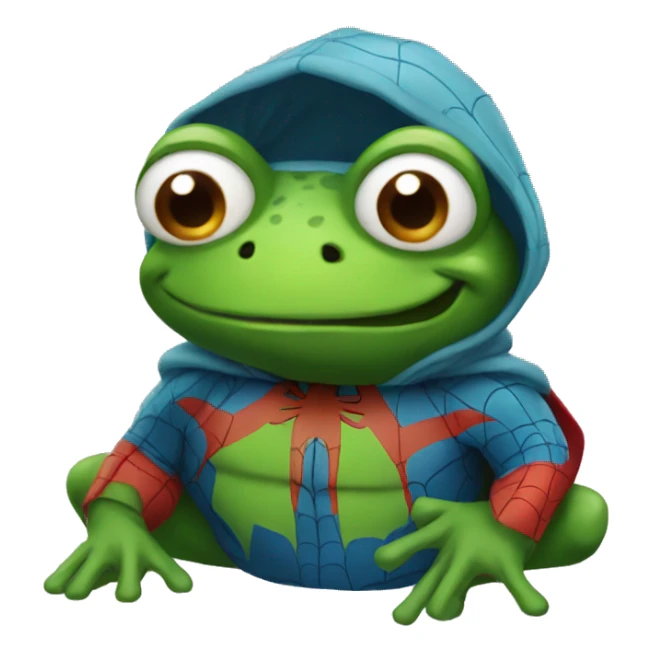 A frog in a spider-man costume sticker