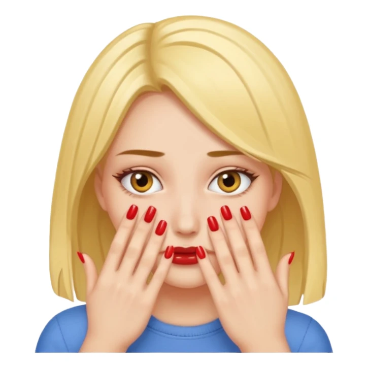 Girl hiding face with nails  sticker