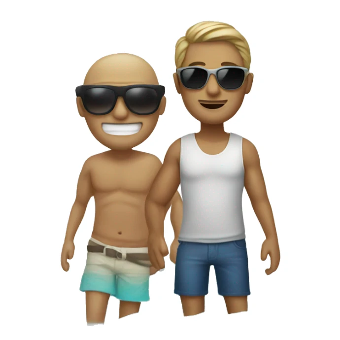 A guy in the beach with sunglasses  sticker