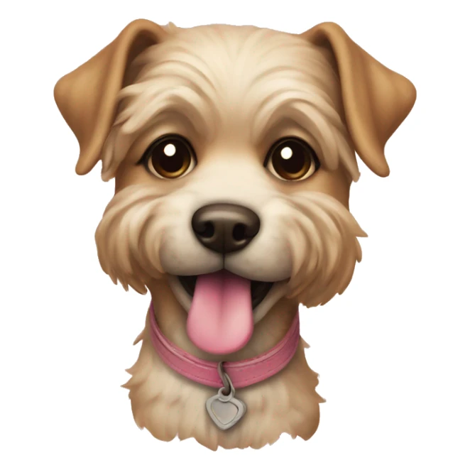 Vintage dog with pink sticker