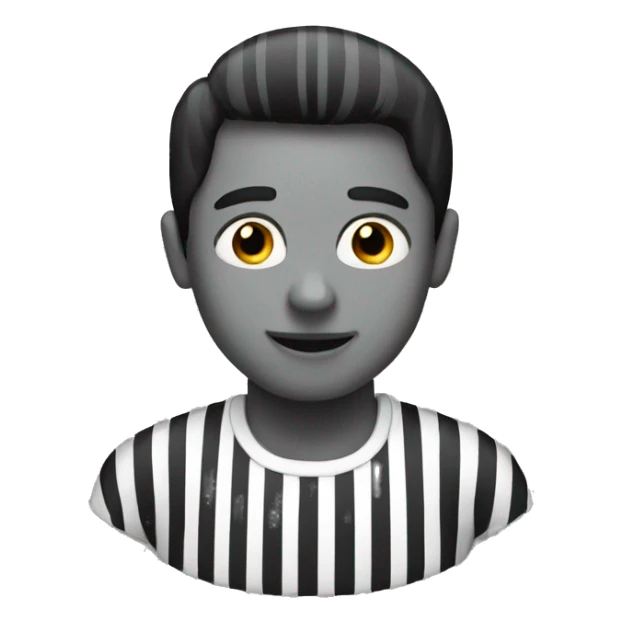 black and white striped emoji sticker