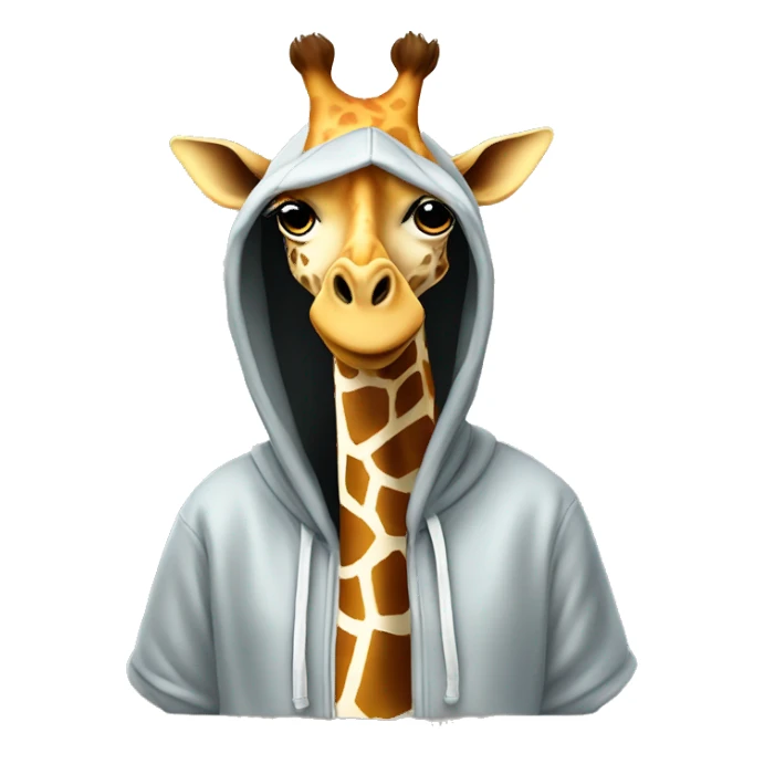 Giraffe wearing a over sized hoodie sticker