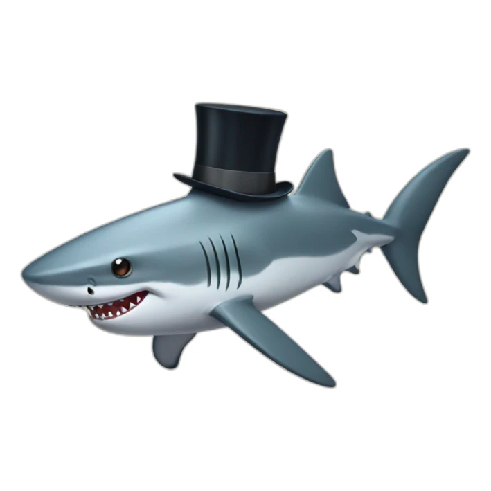 Shark with a top hat  sticker