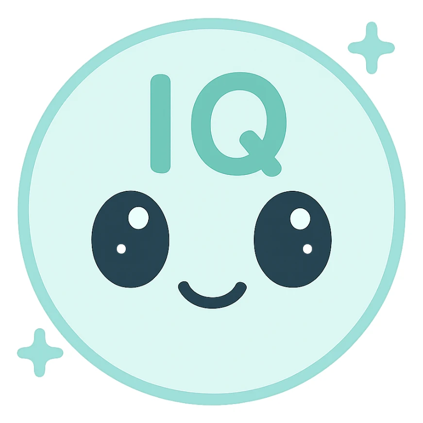 IQ emoji representing intelligence or smartness, simple and clear, no text sticker