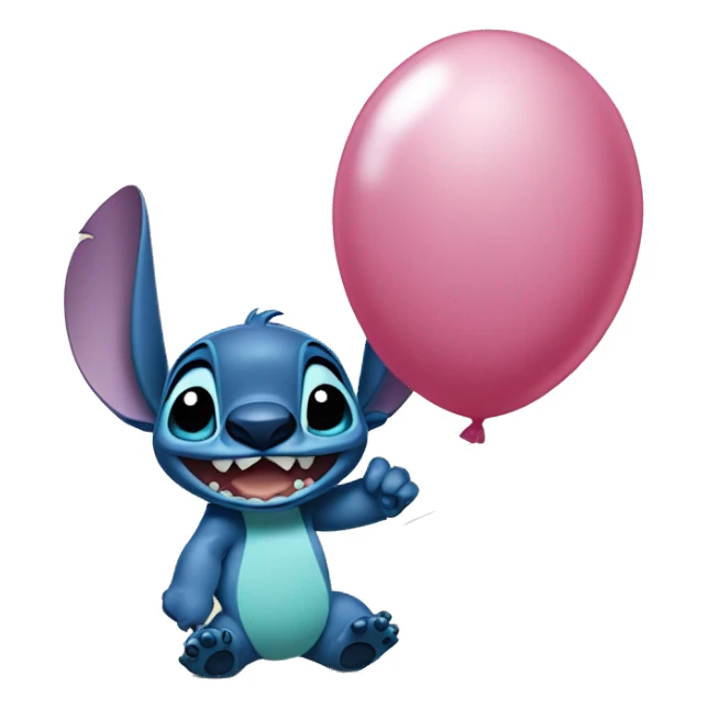 Stitch from Lilo and stitch holding a balloon sticker