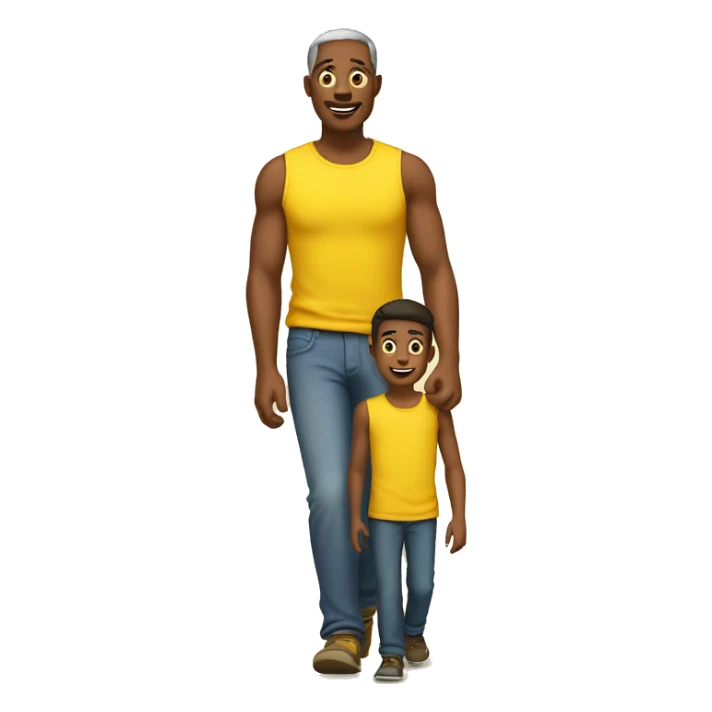 father and son yellow sticker