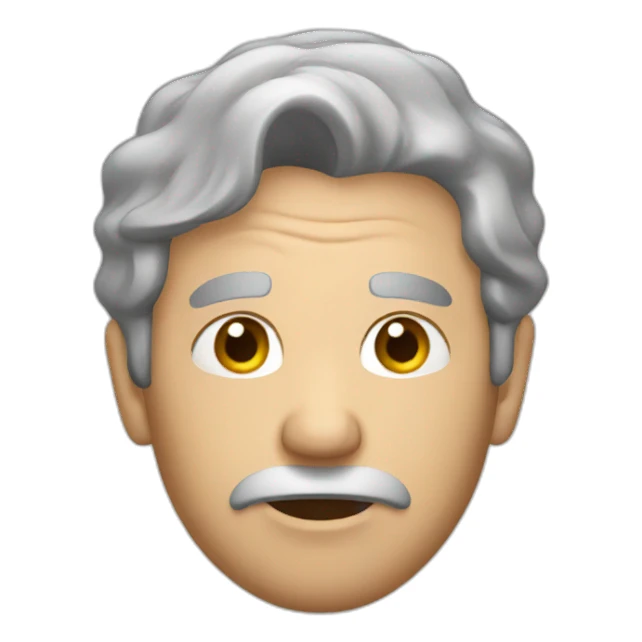 man gray hair confused face sticker