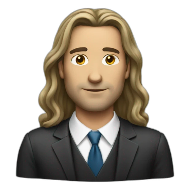 Long hair men Lawyer  sticker