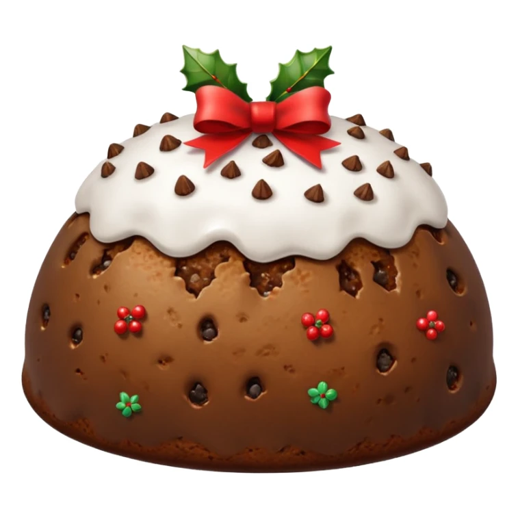 Christmas pudding horse and red bows sticker