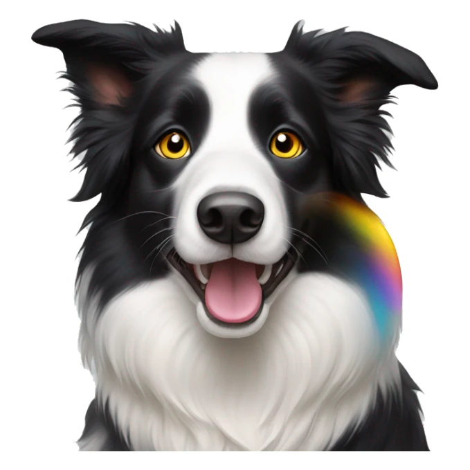 Border Collie with rainbow-coloured eyes. sticker
