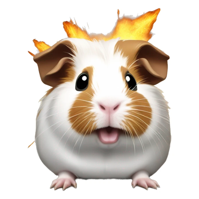 guinea pig in front of explosion sticker