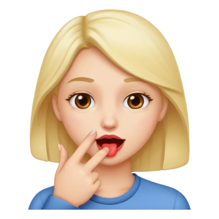 Finger bitting in a flirty way sticker