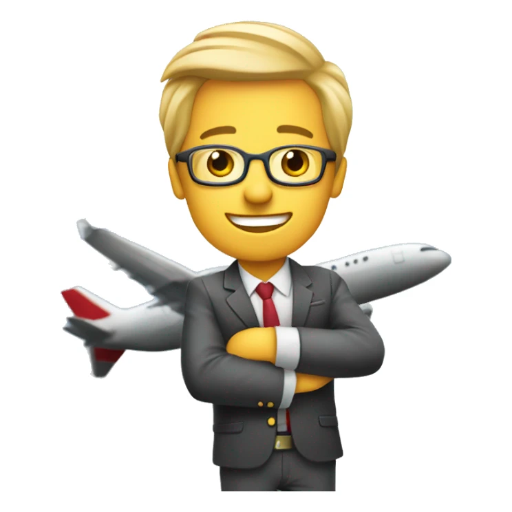 Corporate traveller booking flight on app sticker