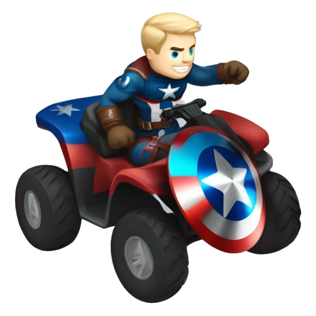 Captain America on a four wheeler sticker