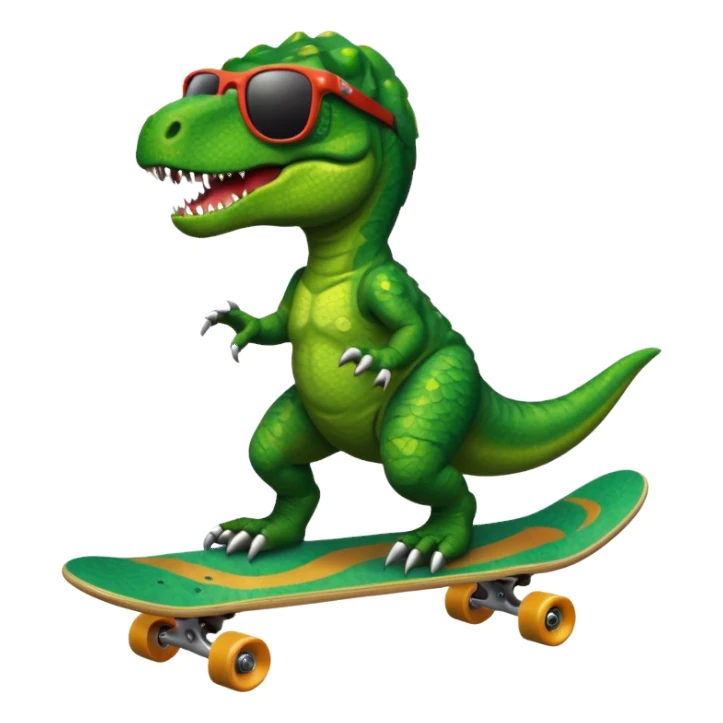 T rex riding a skateboard with sunglasses  sticker