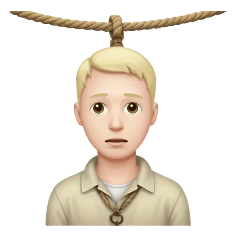 A man's neck hanging in a rope dead sticker