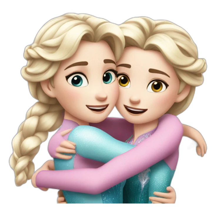 elsa hugs her sister anna sticker
