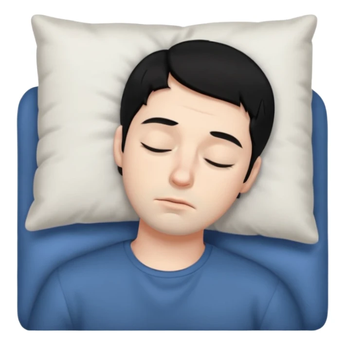 Sleepy man black hair sticker