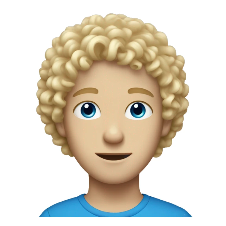 blonde curly haired white boy with blue eyes  sticker