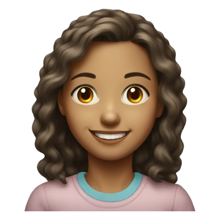 Smiling girl realistic portrait sticker