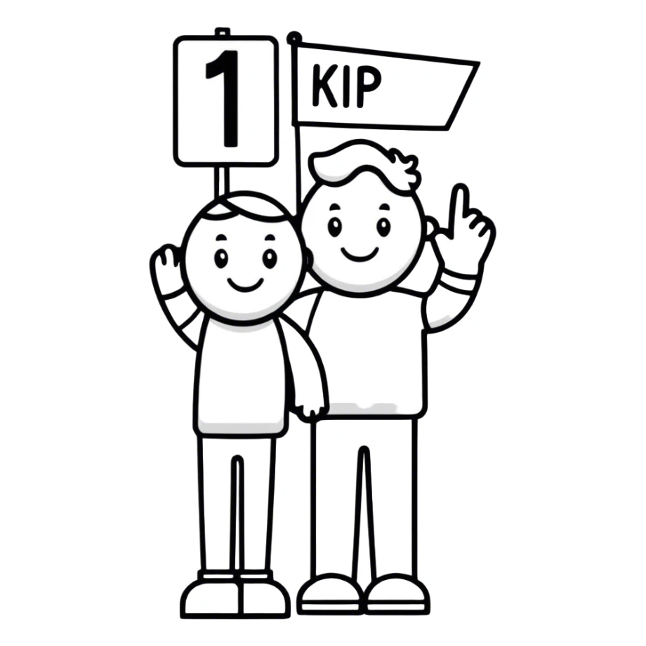 holding a stupid sign and pointing up sticker