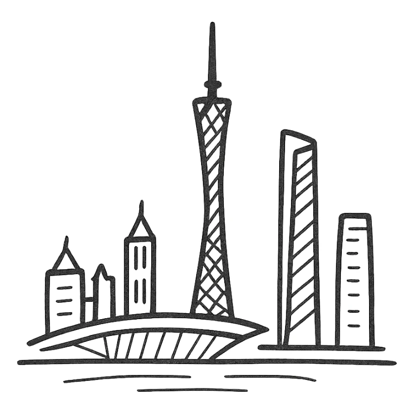 Guangzhou skyline sticker