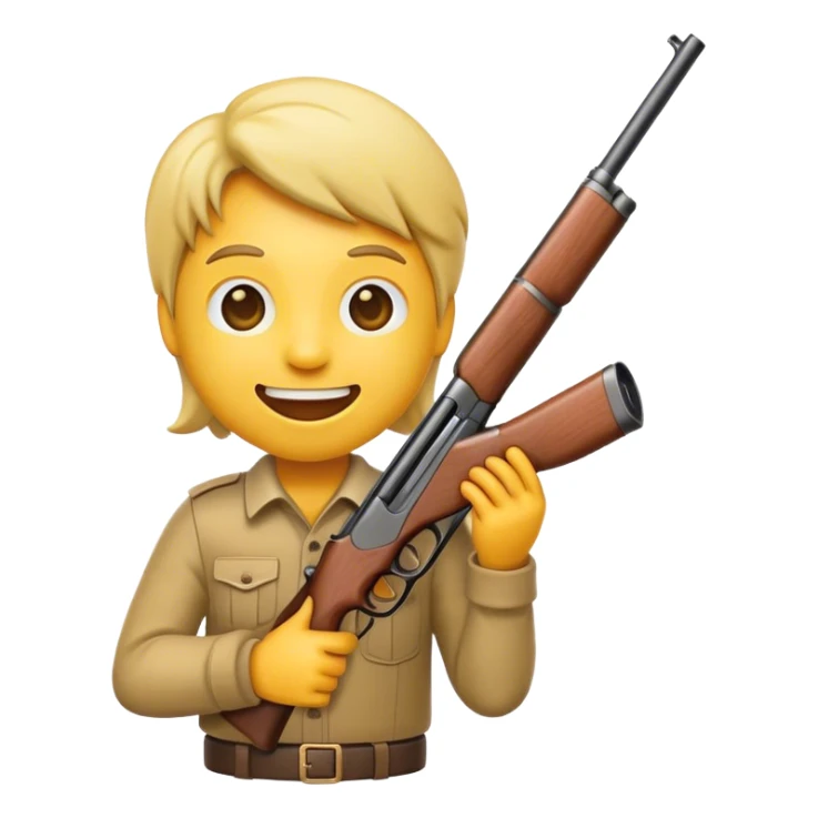 Happy emoji with shotgun sticker