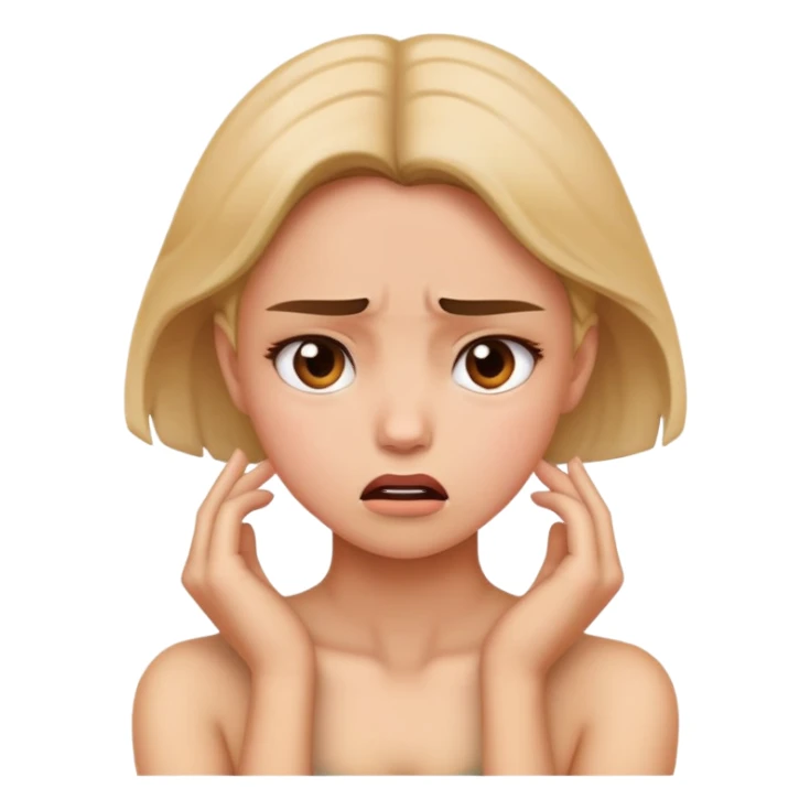 Girl holding her neck looking mad sticker