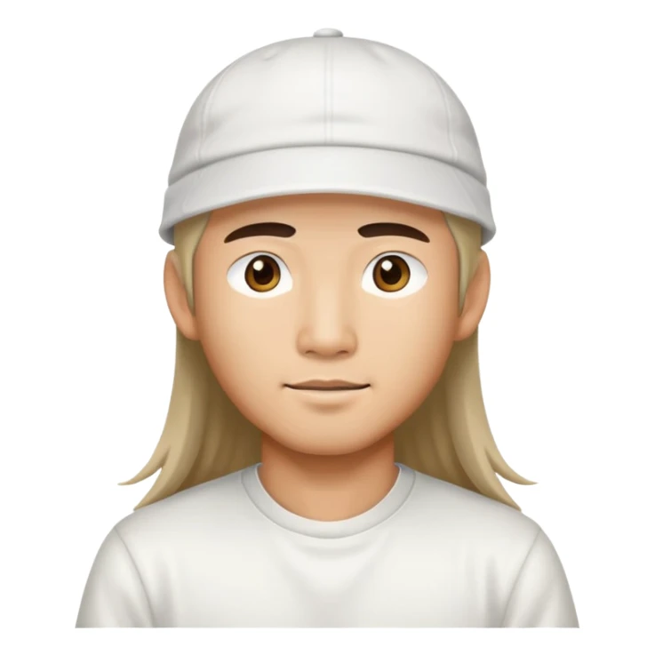 Long hair Asian guy with a white cap  sticker