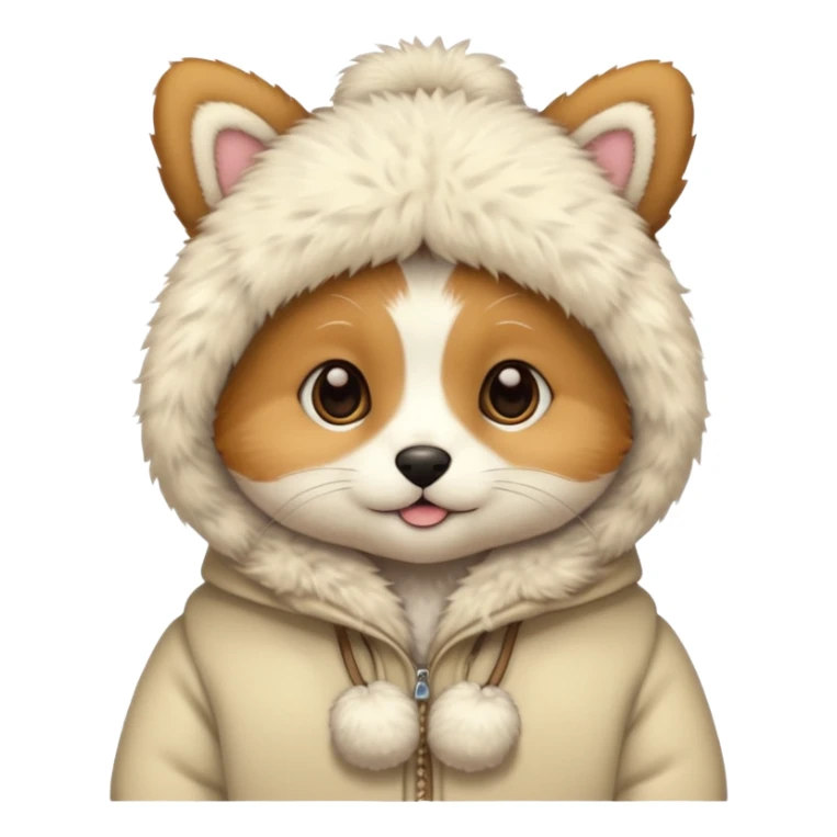 pet in winter outfit sticker
