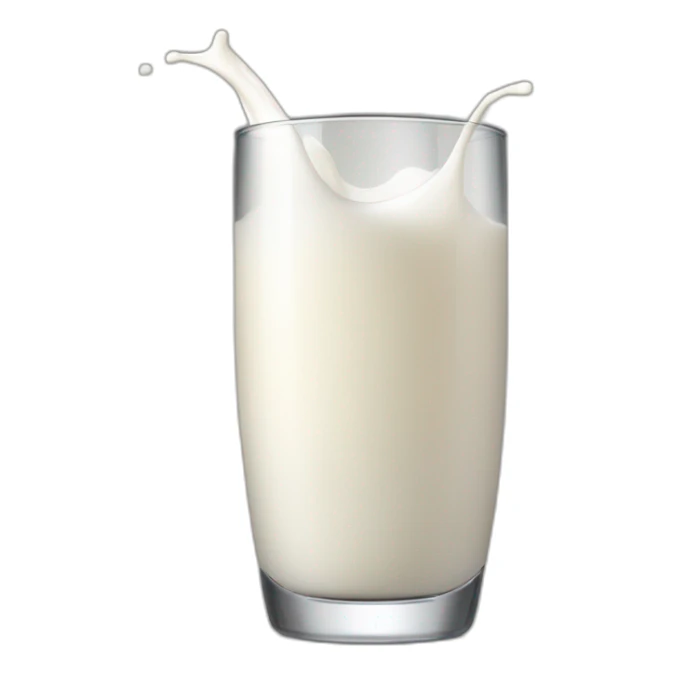 Milk poured into a glass sticker