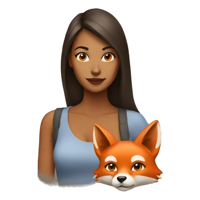 Woman with fox sticker