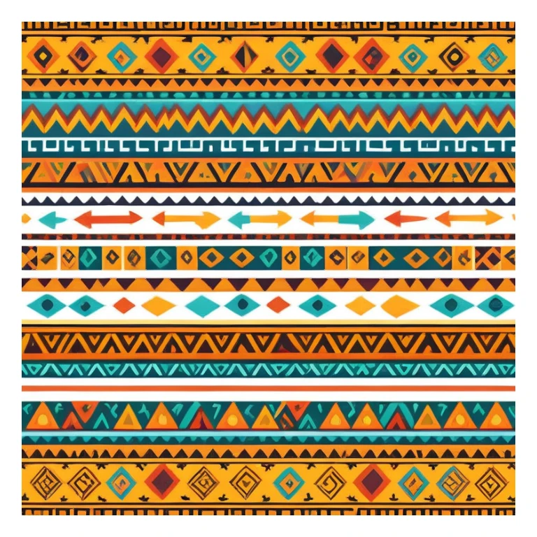 Mixtec pattern with geometric symbols and bright colors sticker