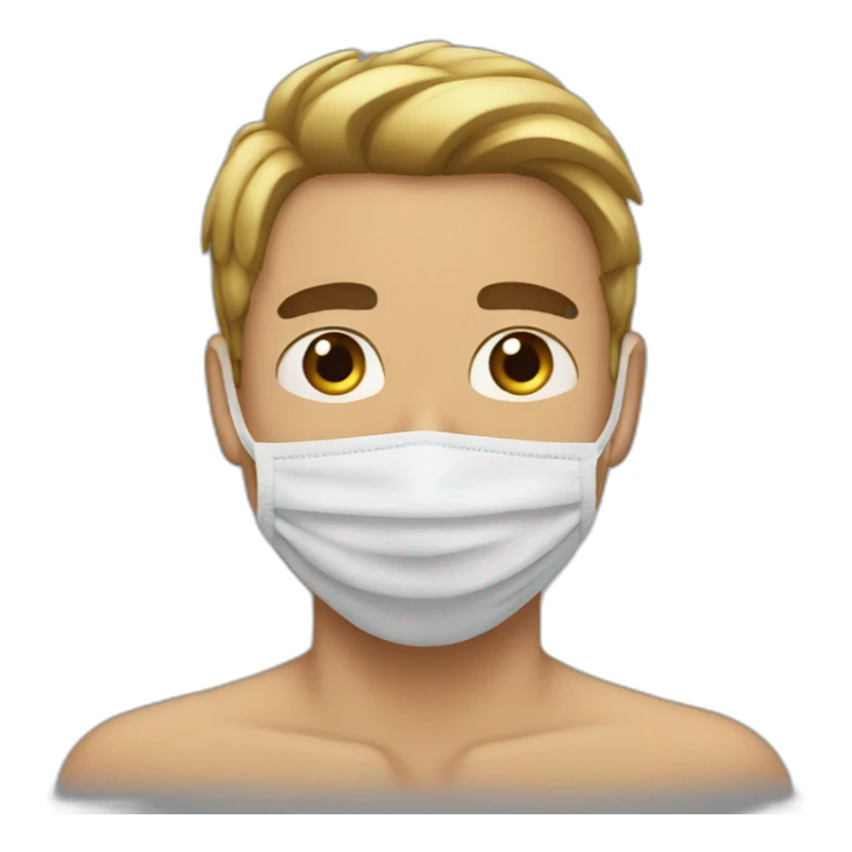 man with face mask shirtless emoji sticker
