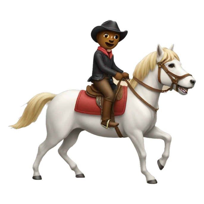 Dog riding a horse sticker