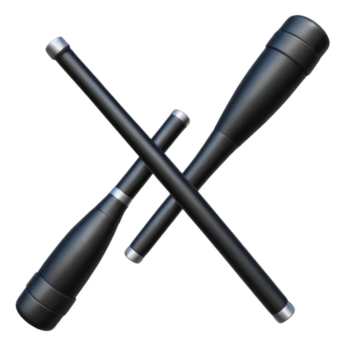 two police batons with handles  sticker